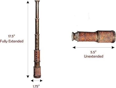 Spyglass للديكور العتيق، تلسكوب قرصان مع حقيبة جلدية، تلسكوب محمول لعشاق المغامرة، ديكور بحري أحادي العين للهدايا، in Saudi Arabia