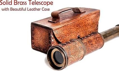 Spyglass للديكور العتيق، تلسكوب قرصان مع حقيبة جلدية، تلسكوب محمول لعشاق المغامرة، ديكور بحري أحادي العين للهدايا، in Saudi Arabia