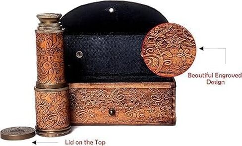 Spyglass للديكور العتيق، تلسكوب قرصان مع حقيبة جلدية، تلسكوب محمول لعشاق المغامرة، ديكور بحري أحادي العين للهدايا، in Saudi Arabia