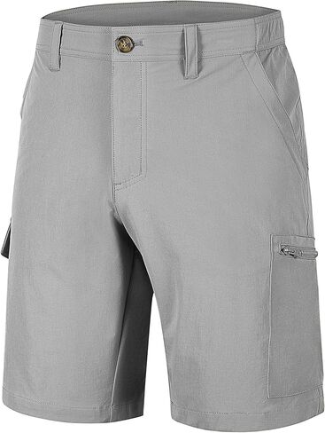 33,000ft Men's Golf Shorts 10" Inseam with Zipper Pocket Lightweight Quick Dry Stretch Hiking Cargo Shorts for Travel Fishing in Kuwait