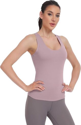 HOPLYNN 1/4 Pack Women's Racerback Workout Tank Top Crop Athletic Running Gym Yoga Active Sports Tops Shirts for Women in Saudi Arabia