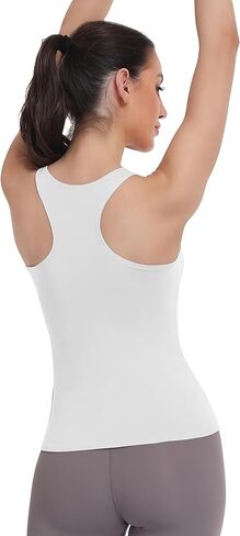 HOPLYNN 1/4 Pack Women's Racerback Workout Tank Top Crop Athletic Running Gym Yoga Active Sports Tops Shirts for Women in Saudi Arabia