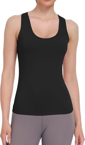HOPLYNN 1/4 Pack Women's Racerback Workout Tank Top Crop Athletic Running Gym Yoga Active Sports Tops Shirts for Women in Saudi Arabia
