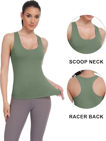 HOPLYNN 1/4 Pack Women's Racerback Workout Tank Top Crop Athletic Running Gym Yoga Active Sports Tops Shirts for Women in Saudi Arabia