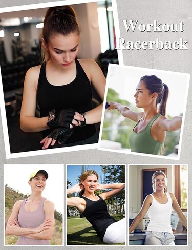 HOPLYNN 1/4 Pack Women's Racerback Workout Tank Top Crop Athletic Running Gym Yoga Active Sports Tops Shirts for Women in Saudi Arabia