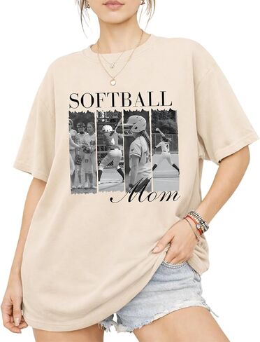 GODMERCH قميص Softball Mom Mama المخصص، قميص اسم مخصص، قميص Game Day Mama، قميص دعم Softball Mom in Saudi Arabia