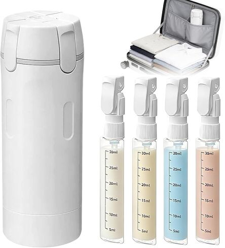 4 in 1 Travel Dispenser,Refillable Leak Proof and Portable,30ML Travel Bottles for Toiletries,Portable Containers for Shampoo Lotion Conditioner Cream (White) in Kuwait