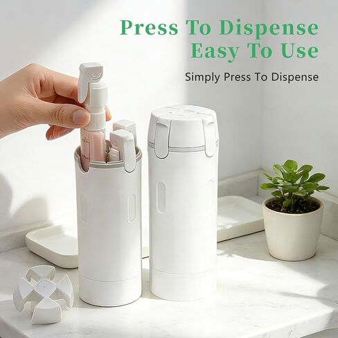 4 in 1 Travel Dispenser,Refillable Leak Proof and Portable,30ML Travel Bottles for Toiletries,Portable Containers for Shampoo Lotion Conditioner Cream (White) in Kuwait