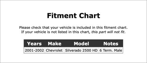 Diverter Valve Harness Connector Compatible With Chevrolet Silverado 2500 HD 2002 2001 P-3898655 in Saudi Arabia