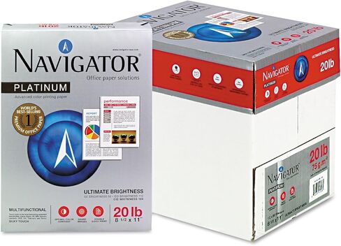 Navigator NPL11205R Platinum Paper 99 Brightness 20lb 8-1/2 x 11 White 2500/Carton in Saudi Arabia