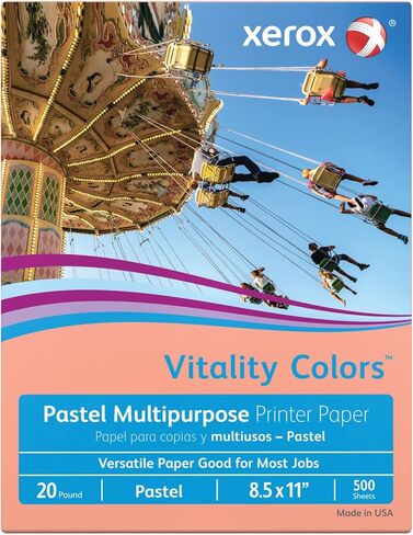 Xerox® Vitality Colors™‎ طابعة وورق متعدد الاستخدام، 1 رزمة، سالمون، ليتر (8.5 × 11 بوصة)، 500 ورقة في كل رزمة، 20 رطل، in Kuwait
