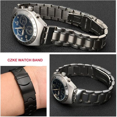 لساعة Swatch سوار معدني صلب مقعر محدب سلسلة ساعة YCS Yas YGS حديد للرجال والنساء سوار ساعة فولاذي حزام سيراميك (اللون: G20 أسود، الحجم: 17 مم) in Kuwait