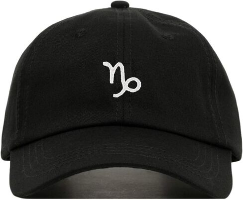 Capricorn Baseball Hat, Embroidered Dad Cap, Unstructured Soft Cotton, Adjustable Strap Back (Multiple Colors) in Saudi Arabia