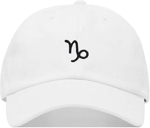 Capricorn Baseball Hat, Embroidered Dad Cap, Unstructured Soft Cotton, Adjustable Strap Back (Multiple Colors) in Saudi Arabia