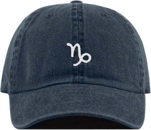 Capricorn Baseball Hat, Embroidered Dad Cap, Unstructured Soft Cotton, Adjustable Strap Back (Multiple Colors) in Saudi Arabia