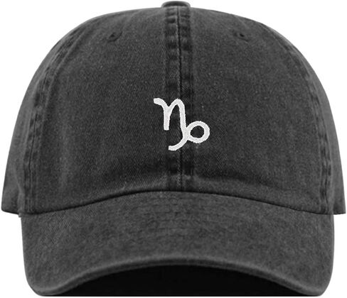 Capricorn Baseball Hat, Embroidered Dad Cap, Unstructured Soft Cotton, Adjustable Strap Back (Multiple Colors) in Saudi Arabia