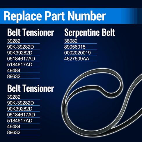 39282 38082 90K-39282D Engine Serpentine Belt Drive Kit with Tensioner&Idler Pulley-for Chrysler 200 Town & Country, for Dodge Grand Caravan Avenger Journey Ram C/V 3.6L V6 2011-2019 in Saudi Arabia