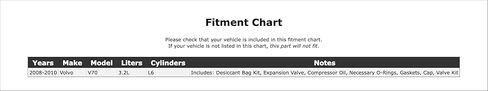 A/C Compressor Replacement Service Kit Compatible With Volvo V70 3.2L L6 2010 2009 2008 P-4171983 in Saudi Arabia