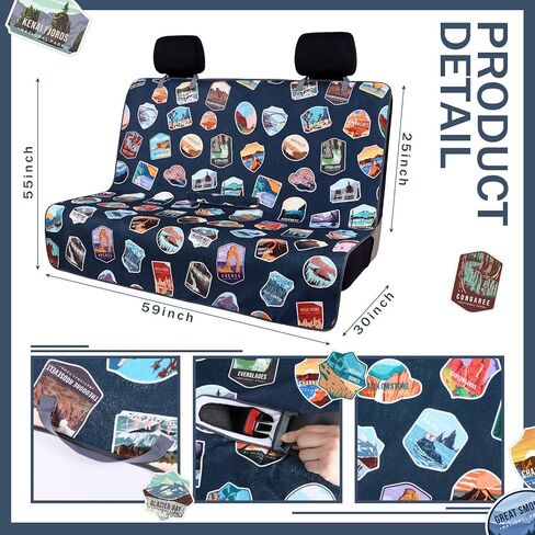 Tallew Back Seat Towel Cover for Car Athletic Running Towel Microfiber Bench Seat Cover for Pets Post Workout Sweat Washable Non Slip Automotive Backseat Protector for Outdoor Sport Camping Mat in Saudi Arabia
