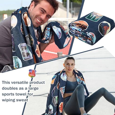 Tallew Back Seat Towel Cover for Car Athletic Running Towel Microfiber Bench Seat Cover for Pets Post Workout Sweat Washable Non Slip Automotive Backseat Protector for Outdoor Sport Camping Mat in Saudi Arabia
