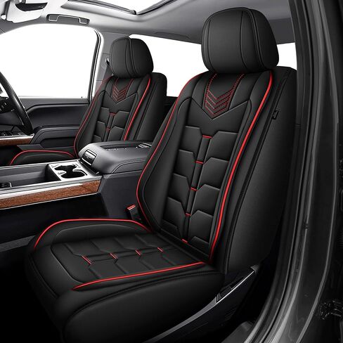 TTX LIGHTING Seat Covers Full Set Fit for 2007-2025 2026 Chevrolet Chevy Silverado GMC Sierra 1500 2500HD 3500HD Seat Covers for Cars Leather Waterproof Truck Seat Protector（Black in Saudi Arabia