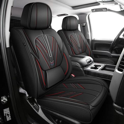 TTX LIGHTING Seat Covers Full Set Fit for 2007-2025 2026 Chevrolet Chevy Silverado GMC Sierra 1500 2500HD 3500HD Seat Covers for Cars Leather Waterproof Truck Seat Protector（Black in Saudi Arabia