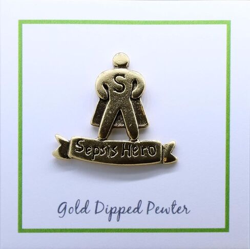 Jim Clift Design Sepsis Hero Gold Lapel Pin in Saudi Arabia