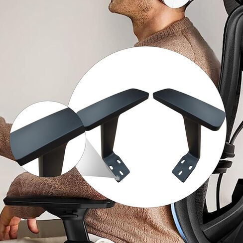 2X Furniture Office Chair Armrests Upright Brackets High Strength 27 Cmx6 cm Arm Rests Gaming Chair Arms for Home Mesh Chairs in Saudi Arabia
