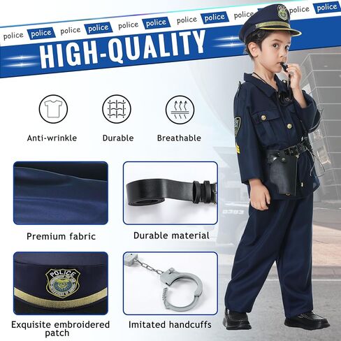 مجموعة زي ضابط الشرطة للأطفال الأولاد والبنات 4T-7 in Kuwait