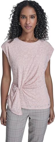 Tommy Hilfiger Women's Sleeveless Knit Asymmetrical Knit Front Blouse in Saudi Arabia