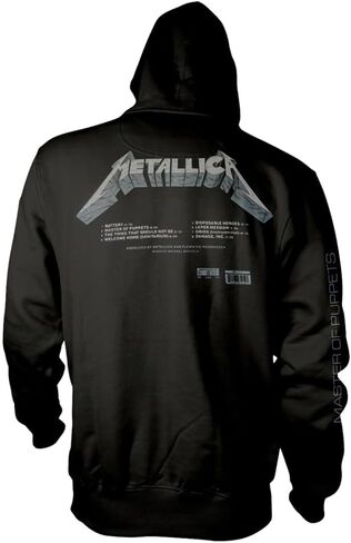 Metallica Master of Puppets Tracks Pull Over Hoodie Black | Officially Licensed Merchandise in Saudi Arabia