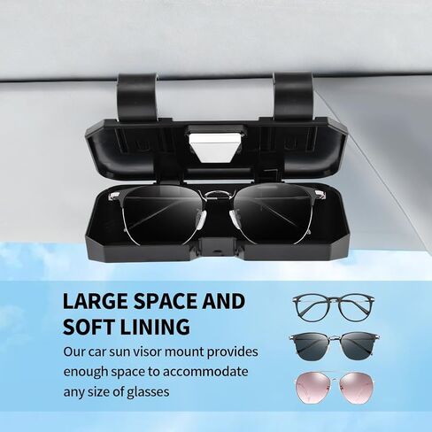 حامل نظارات شمسية لمشبك واقي السيارة، حافظة نظارات شمسية للسيارة، صندوق تخزين نظارات الشمس للسيارة، حامل نظارات شمسية للسيارة، ملحقات قناع السيارة مناسبة للشاحنة وسيارة السيدان لوضع النظارات الشمسية in Kuwait
