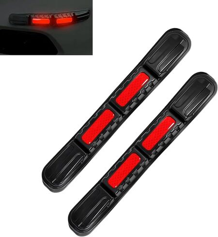 2 PCS Car Bumper Protector Strip, Reflective Anti-collision Warning Protector Trim, Foldable Cushioning Paint Guard Sticker, Universal Waterproof Self-adhesive Accessory for Cars (Red) in Saudi Arabia