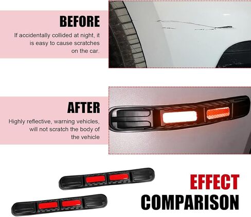 2 PCS Car Bumper Protector Strip, Reflective Anti-collision Warning Protector Trim, Foldable Cushioning Paint Guard Sticker, Universal Waterproof Self-adhesive Accessory for Cars (Red) in Saudi Arabia
