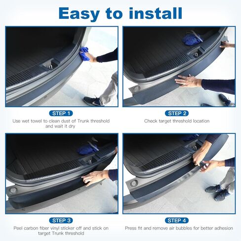 لسيارة هوندا بايلوت 2025 واقي المصد الخلفي | طبقة من ألياف الكربون مضادة للخدش | سهل التركيب ولا يوجد واقي من الفقاعات | حماية للشفاه في صندوق السيارة (أسود مطفي) in Kuwait