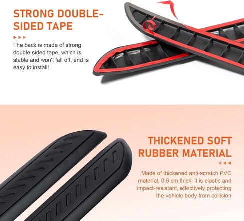 2 PCS Car Bumper Guard, Anti-collision Anti-scratch Bumper Protector Strip, Universal Car Door Edge Protection Sticker, for Most Cars (Black) in Saudi Arabia