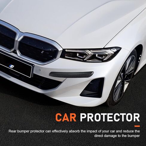 2 PCS Car Bumper Guard, Anti-collision Anti-scratch Bumper Protector Strip, Universal Car Door Edge Protection Sticker, for Most Cars (Black) in Saudi Arabia