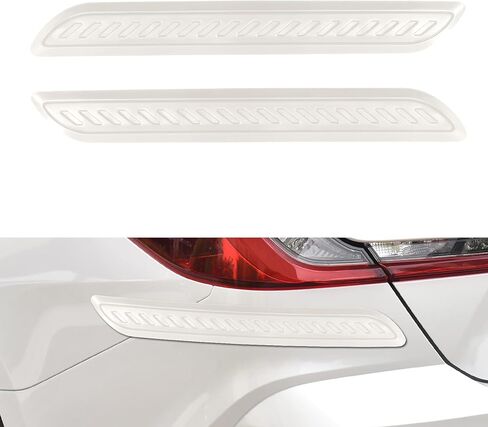 2PCS Rubber Car Bumper Guard, Car Bumper Protector, Anti-Collision Front and Rear Corner Car Bumper Protector Strip, Anti-Scratch Bumper Protector Trim Universal for SUVs Trucks (White) in Saudi Arabia