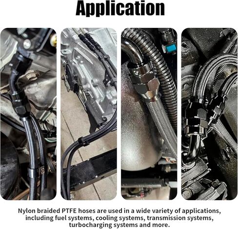 AN6 PTFE خط الوقود الفولاذ المقاوم للصدأ النايلون مضفر خرطوم تفلون ل E85 زيت الغاز الديزل 5/16 ID بوصة 20FT أسود in Kuwait