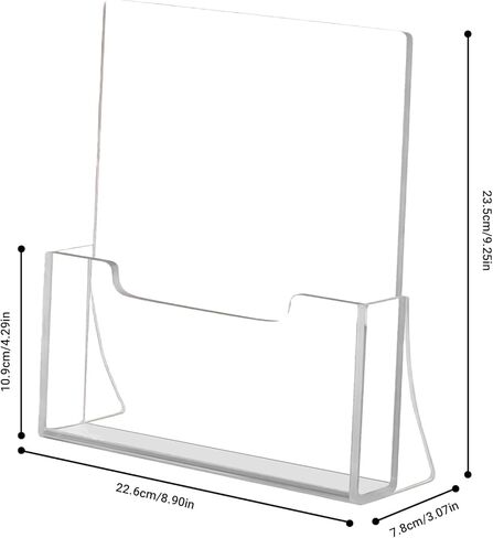 حامل كتيبات أكريليك مقاس 8.5 × 11 بوصة، عبوتان من حامل النشرات البلاستيكية الشفافة، حامل سطح مكتب أكريليك للنشرات والأدب والكتيبات والمجلات وحوامل عرض المواد in Kuwait