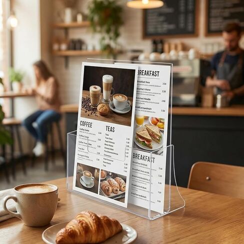 حامل كتيبات أكريليك مقاس 8.5 × 11 بوصة، عبوتان من حامل النشرات البلاستيكية الشفافة، حامل سطح مكتب أكريليك للنشرات والأدب والكتيبات والمجلات وحوامل عرض المواد in Kuwait