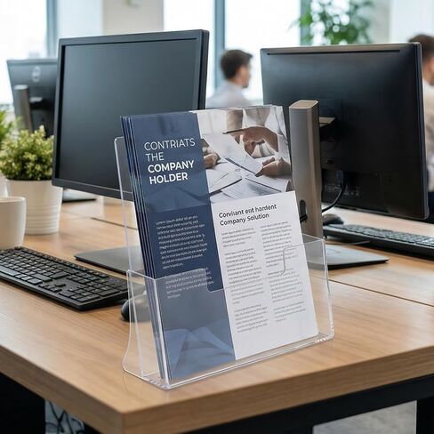 حامل كتيبات أكريليك مقاس 8.5 × 11 بوصة، عبوتان من حامل النشرات البلاستيكية الشفافة، حامل سطح مكتب أكريليك للنشرات والأدب والكتيبات والمجلات وحوامل عرض المواد in Kuwait