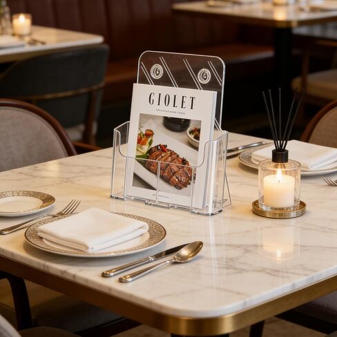 4 عبوات من حامل كتيبات الأكريليك مقاس 8.5 × 11 بوصة للمكتب أو الحائط، حامل عرض نشرة شفافة حامل طاولة بلاستيكي حامل أدب للمجلات والقوائم والنشرات والمجلات in Kuwait