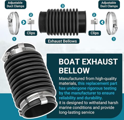 Exhaust Bellow Boot Replacement for MerCruiser Alpha Gen 1 & 2 Bravo 1 2 3, Replace Part #18654A1 in Saudi Arabia