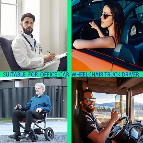وسادة مقعد مدمجة من إسفنج الذاكرة على شكل حرف L لكرسي المكتب والشاحنة والسيارة، وسادة مقعد مريحة للسائق للظهر وأسفل الظهر ودعم عظم الذنب لسائق الشاحنة والقيادة الطويلة (أسود ورمادي) in Kuwait