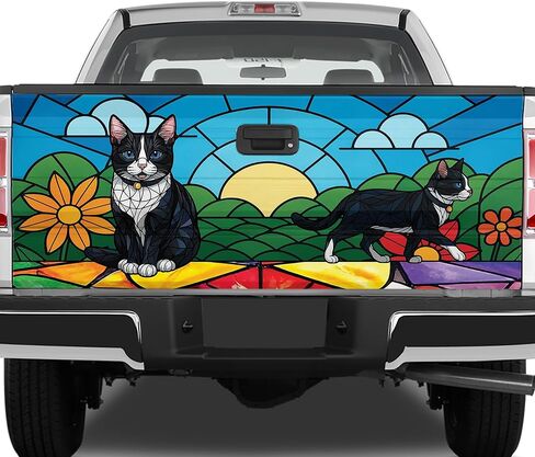 ThangPham Shop Colorful Cat Truck Tailgate Wrap – Truck Tailgate Wrap with Cat Theme in Saudi Arabia