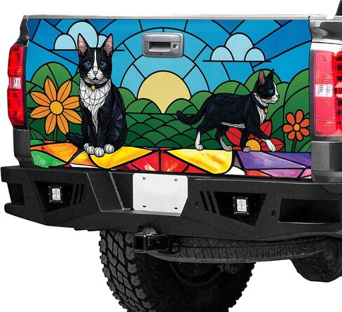 ThangPham Shop Colorful Cat Truck Tailgate Wrap – Truck Tailgate Wrap with Cat Theme in Saudi Arabia