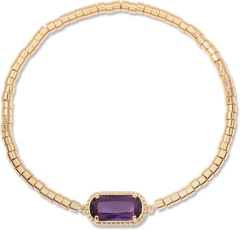 Brook & York Birthstone Bracelet – Gold Tone Stretch Bracelet for Women - Stacking Bracelet - Gifts for Mom in Saudi Arabia