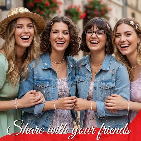 Ferreve 20 Sets Galentines Day Gifts Bulk Friendship Bracelets for Women Galentines Party Favor Adjustable Friendship Bracelets with Cards for Sisters Friends Coworkers Bestie in Saudi Arabia