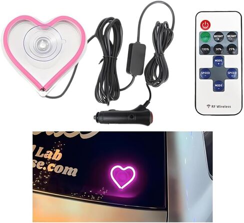 إضاءة محيطة LED للسيارة، إضاءة نيون على شكل قلب USB للسيارة مع جهاز تحكم عن بعد للمثلث أو النافذة الخلفية، ملحقات تزيين لافتة مصباح الجو الداخلي التلقائي، ملاءمة عالمية (أخضر) in Kuwait
